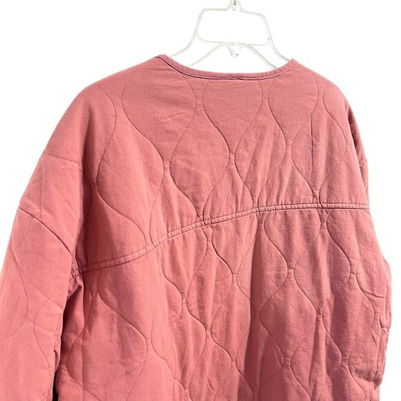 Topshop Washed Quilted Jacket Oversized Nwt Ovoid Pink Sz 12 L - Picture 7 of 10